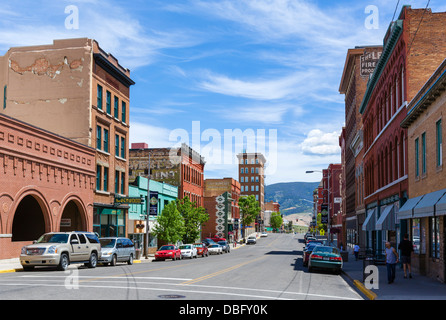 West Broadway Street in downtown Butte, Montana, USA Stock Photo