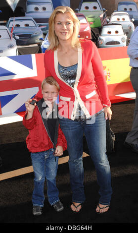 Alison Sweeney and her son Benjamin Edward Sanov The Los Angeles premiere of 'Cars 2' held at El Capitan Theatre - Arrivals Los Angeles, California - 18.06.11 Stock Photo