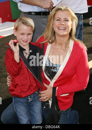 Alison Sweeney and son Benjamin Edward Sanov The Los Angeles premiere of 'Cars 2' held at El Capitan Theatre - Arrivals Los Angeles, California - 18.06.11 Stock Photo