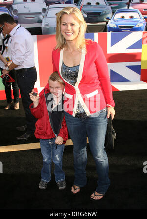 Alison Sweeney and son Benjamin Edward Sanov The Los Angeles premiere of 'Cars 2' held at El Capitan Theatre - Arrivals Los Angeles, California - 18.06.11 Stock Photo