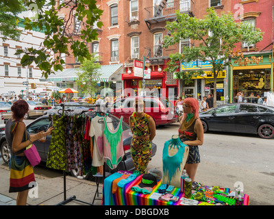 Flea market stall in a street in Williamsburg, Brooklyn, New York City Stock Photo