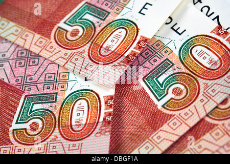 Peruvian paper notes, Nuevos Soles currency from Peru. Stock Photo