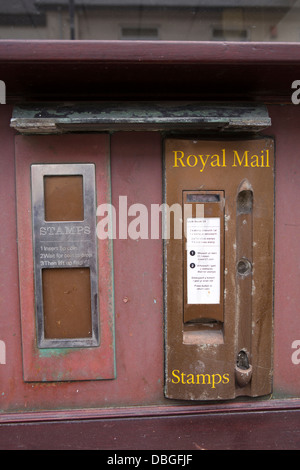 UK, Wales, Ceredigion, Aberystwyth, Great Darkgate Street, Post Office old stamp dispensing machines Stock Photo