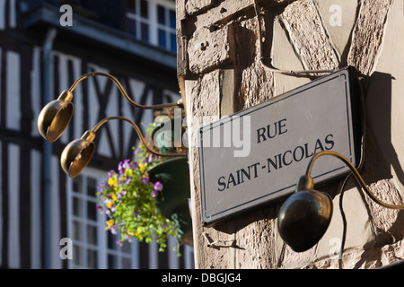 France, Normandy, Rouen, old buildings rue St-Nicholas. Stock Photo