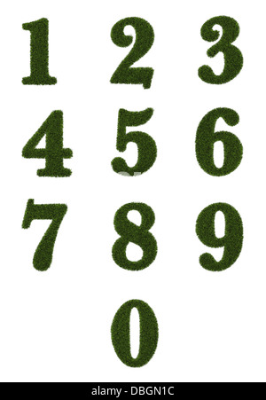 numbers made from grass Stock Photo