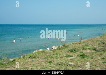 Massachusetts, Martha's Vineyard, Oak Bluffs, Town Beach. Stock Photo