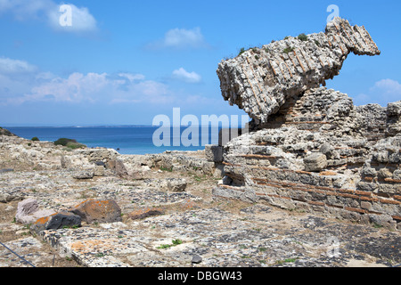 Ruined buildings at Tharros Stock Photo