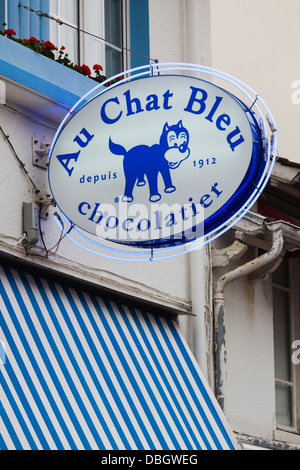 Au Chat Bleu Chocolate Shop In Rue St Jean At Le Touquet France Stock Photo Alamy