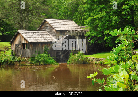 Mabry Mill, the most photographed site on the Blue Ridge Parkway. The Mill is in Meadows of Dan, Virginia Stock Photo