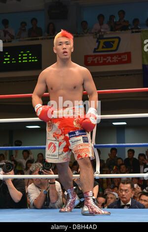 Kyotaro Fujimoto (JPN), JULY 25, 2013 - Boxing : Kyotaro Fujimoto of Japan before the vacant Japanese heavyweight title bout at Korakuen Hall in Tokyo, Japan. (Photo by Hiroaki Yamaguchi/AFLO) Stock Photo