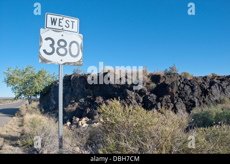The Valley of Fires Recreation Area is located on Route 380 West, near Carrizozo, New Mexico. Stock Photo