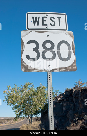 In New Mexico, Route 380 runs from the state line east of Roswell to San Antonio. Stock Photo