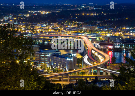 Busy Freeway in Portland, Oregon, USA Stock Photo