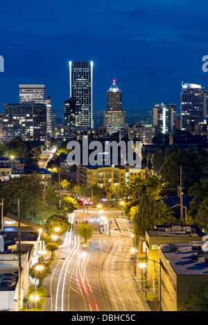 Skyline view of Portland, Oregon, USA Stock Photo