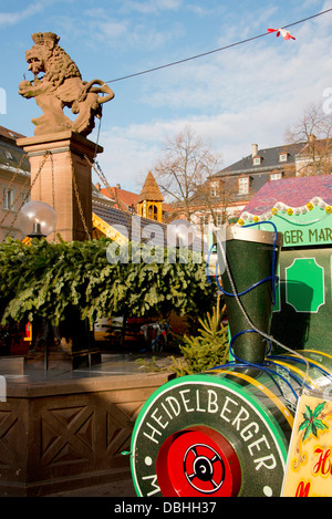 Germany, Heidelberg. Heidelberg Christmas Market, holiday train. Stock Photo