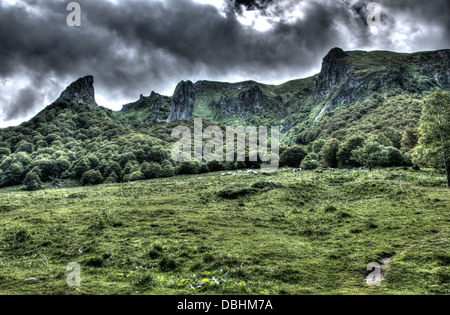 The volcanos of Auvergne (HDR) Stock Photo