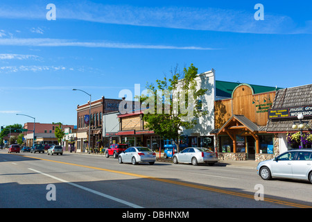 Main Street in Kalispell, Montana, USA Stock Photo