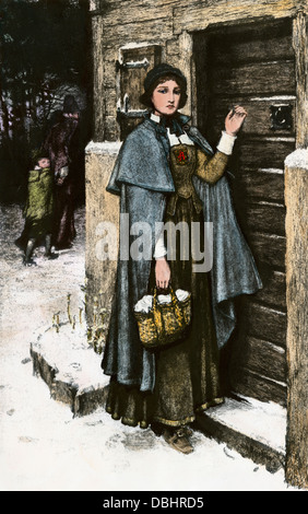 Hester Prynne wearing the Scarlet Letter A in a scene from the ...