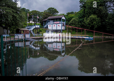 Boating lake and water chute, North Bay, Scarborough. Stock Photo