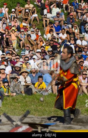 Knights foot fight in armour historical Stock Photo - Alamy