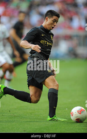 Munich, Germany. 31st July, 2013. Manchester's Samir Nasri in action during the Audi Cup soccer semifinal match Manchester City vs AC Milan at Allianz Arena in Munich, Germany, 31 July 2013. Photo: Andreas Gebert/dpa/Alamy Live News Stock Photo