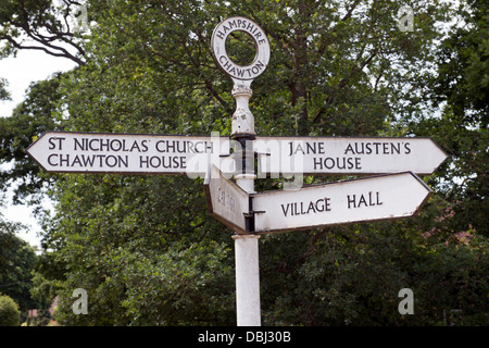 Finger post at Chawton village, Hampshire, England, UK. Stock Photo