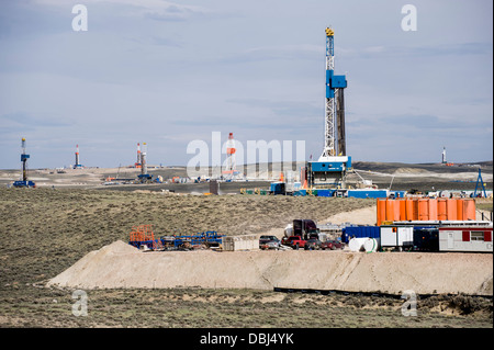 Natural gas development, WY Stock Photo