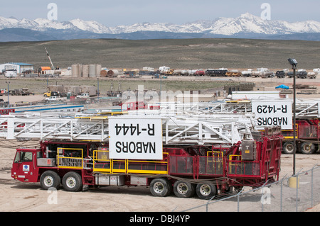 Natural gas development, WY Stock Photo