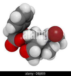 Butylscopolamine (butylhyoscine) bromide abdominal and menstrual cramps drug, chemical structure. Stock Photo