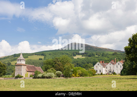The Church of St Mary, Titterstone Clee Hill and Bitterley Court near Ludlow, Shropshire, England, UK Stock Photo