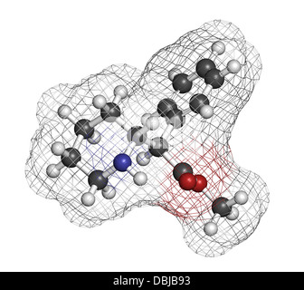 Methylphenidate attention-deficit hyperactivity disorder (ADHD) drug, chemical structure. Stock Photo