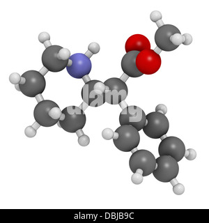 Methylphenidate attention-deficit hyperactivity disorder (ADHD) drug, chemical structure. Stock Photo