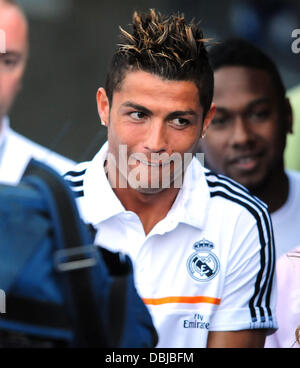 Los Angeles, California, USA. 31st July 2013. Soccer Star Cristiano Ronaldo  before the Major League Baseball game between the Los Angeles Dodgers and the New York Yankees at Dodger Stadium.Louis Lopez/CSM/Alamy Live News Stock Photo