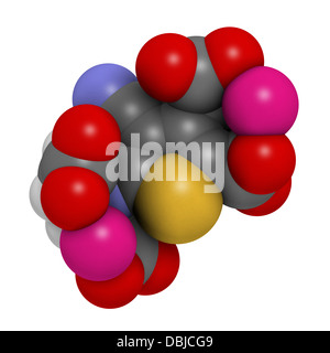 Strontium ranelate osteoporosis drug, chemical structure. Atoms are ...