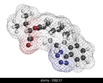 Valsartan high blood pressure (hypertension) drug. Inhibitor of angiotensin II receptor. Stock Photo