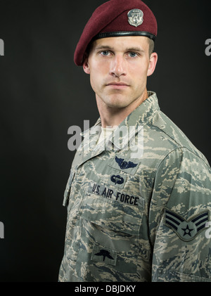 United States Air Force Pararescue - Pararescueman PJ  / PJs ( Pararescue Jumper )  Special Operations Command operative. Stock Photo