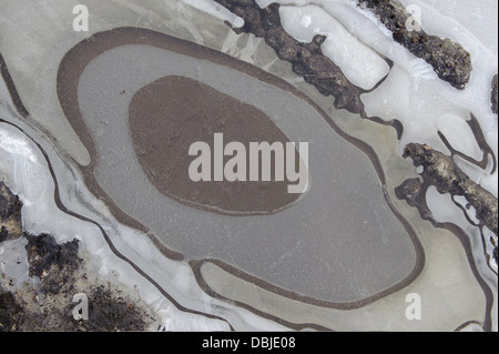 Ice patterns, Natura, Lower Saxony, Germany, Europe Stock Photo