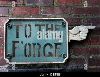 Historic To The Forge sign in Etruria Industrial Museum near Stoke-on-Trent Stock Photo