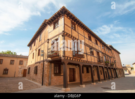 Traditional old buildings in a street of Burgo de Osma, Soria Stock Photo