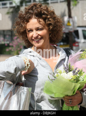 Nadia Sawalha leaves the ITV studios London, England - 23.06.11 Stock Photo