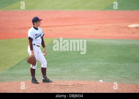 Yuki Matsui (Toko Gakuen), JULY 25, 2013 - Baseball : Kanagawa Prefecture qualifying tournament for the 95th National High School Baseball Championship, Quarterfinal game between Toko Gakuen 2-3 Yokohama at Yokohama Stadium in Kanagawa, Japan. (Photo by Katsuro Okazawa/AFLO) Stock Photo