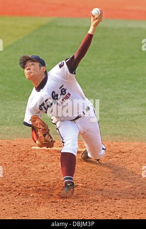 Yuki Matsui (Toko Gakuen), JULY 25, 2013 - Baseball : Kanagawa Prefecture qualifying tournament for the 95th National High School Baseball Championship, Quarterfinal game between Toko Gakuen 2-3 Yokohama at Yokohama Stadium in Kanagawa, Japan. (Photo by Katsuro Okazawa/AFLO) Stock Photo