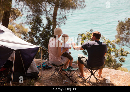 Croatia, Dalmatia, Family Holidays on camping site Stock Photo
