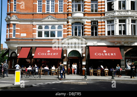 Cafe Colbert restaurant on Sloane Square, London, UK Stock Photo