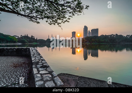 Sunrise at Shah Alam Lake, Selangor, Malaysia Stock Photo