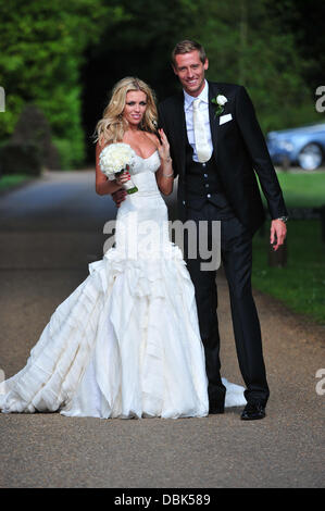 Peter Crouch and Abbey Clancy aka Abigail Clancy aka Abbey Crouch aka Abigail Crouch aka Abigail Clancy aka Abbey Crouch aka Abigail Crouch wedding at Stapleford Park Hotel  Leicestershire, England - 30.06.11 Stock Photo