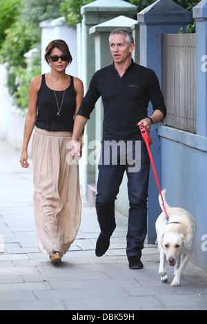 Gary Lineker and wife Danielle Lineker aka Danielle Bux  with their Dog out and about in west London   London, England - 30.06.11 Stock Photo