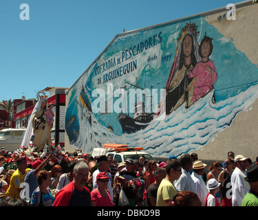 Procession of the Virgen del Carmen in the city of Malaga on the ...