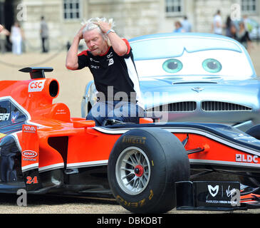 Sir Richard Branson The launch of Disney Pixar's new film 'CARS 2' and its partnership with the Marussia Virgin Racing Team at the British Grand Prix - photocall held on Horse Guards Parade. London, England - 04.07.11 Stock Photo