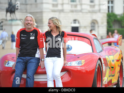 Sir Richard Branson and Holly Branson The launch of Disney Pixar's new film 'CARS 2' and its partnership with the Marussia Virgin Racing Team at the British Grand Prix - photocall held on Horse Guards Parade. London, England - 04.07.11 Stock Photo